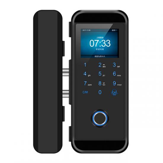 Çerçeveli cam kapı kilidi için biyometrik parmak izi kilitleri