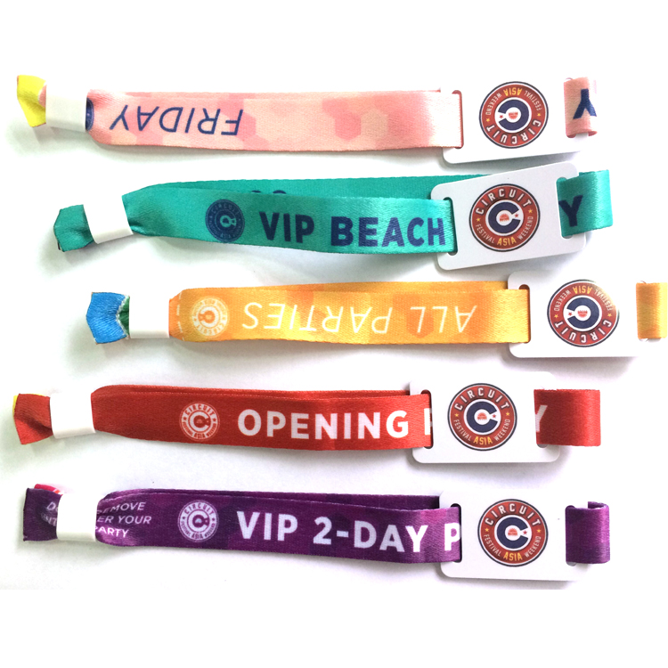 Custom 125khz Security RFID Tag Fabric Wristband Rfid Woven Wristbands