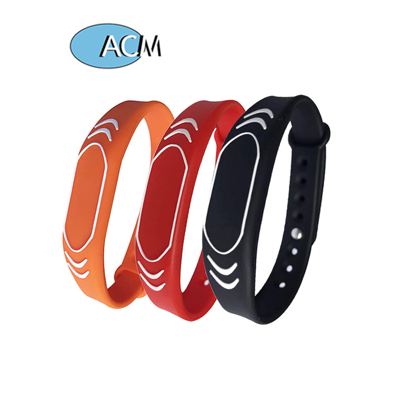 Custom Waterproof Hospital Locker Lock Key Bracelet Passive HF ISO14443A Sport Wristband 13.56mhz Silicone Rfid Wristband