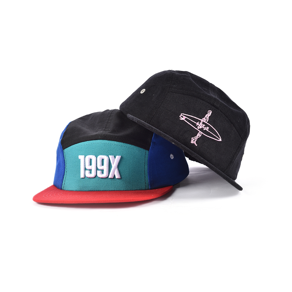 embroidery 5 panels caps