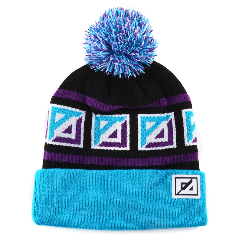 Hot Knitted Acrylic Jacquard Sport Beanie