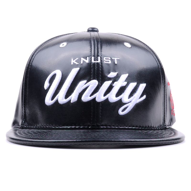 embroidery logo leather snapback hat