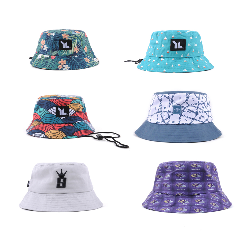 Velcro closure floral bucket hat China Supplier