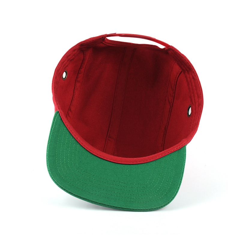 flat brim 5 panels embroidery cap