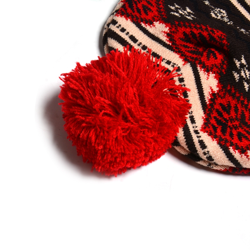 custom made beanies with pom, customize beanies online, jacquard winter beanie with pom