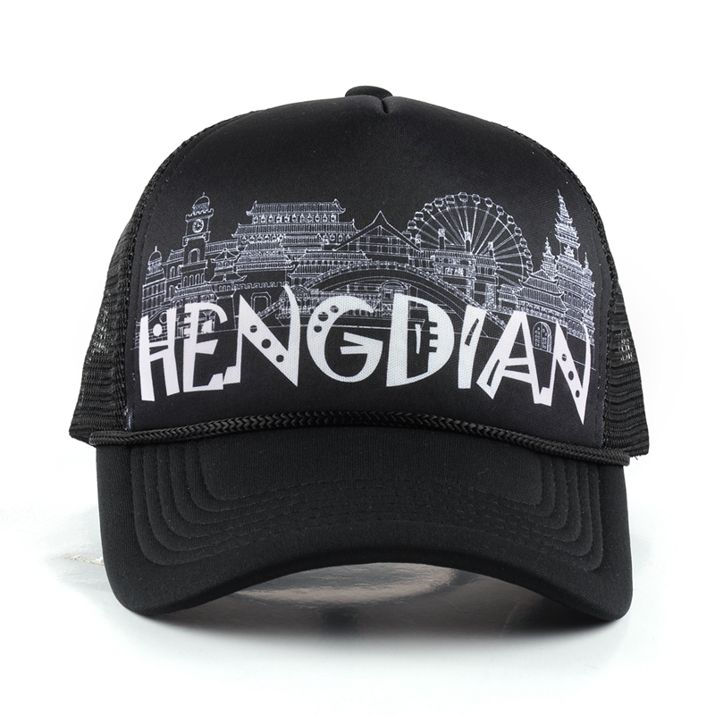 5 panels black foam trucker caps