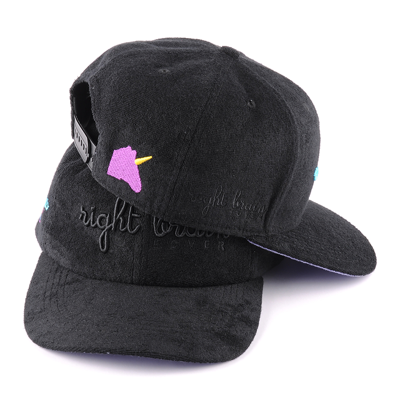 custom black towel caps