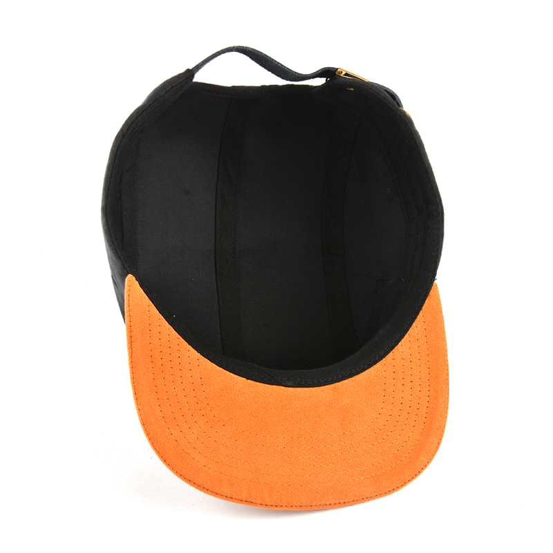 two tone suede 5 panels cap, design embroidery 5 panels cap, wholesale 5 panels hats