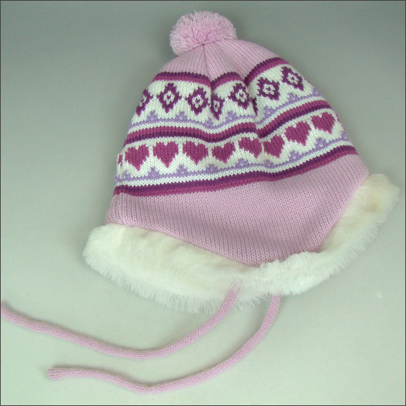 2013 winter knitted ear cover/flap beanie hat with wool