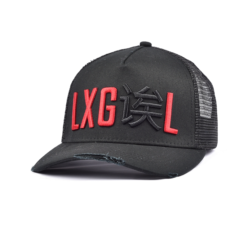 5 panels 3d embroidery baseball sports distressed trucker caps