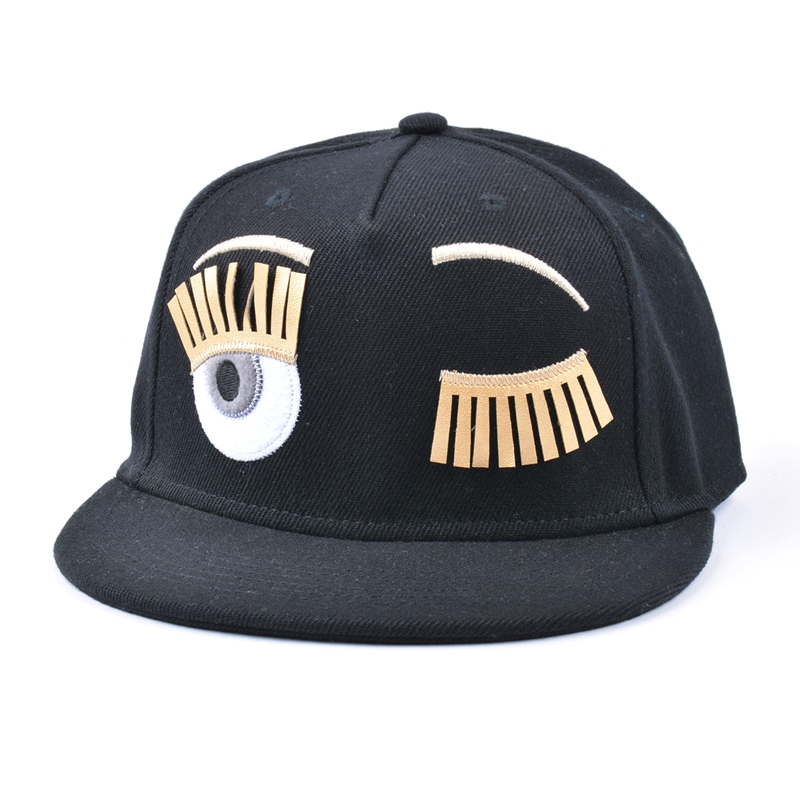 5 panels black snapback hats