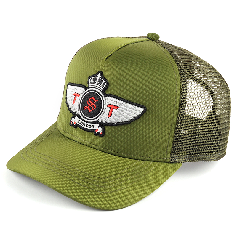 5 panels embroidery canvas trucker caps custom