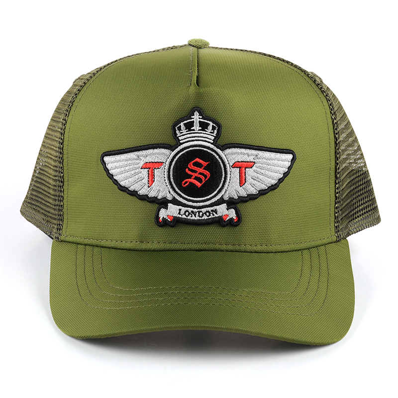 5 panels embroidery canvas trucker caps custom