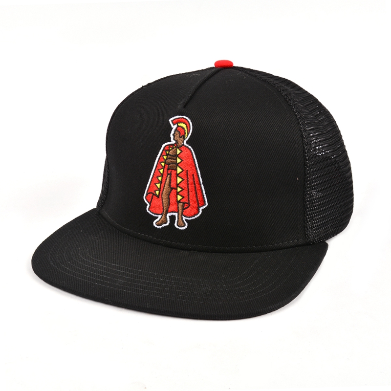 5 panels embroidery logo black baby trucker mesh caps