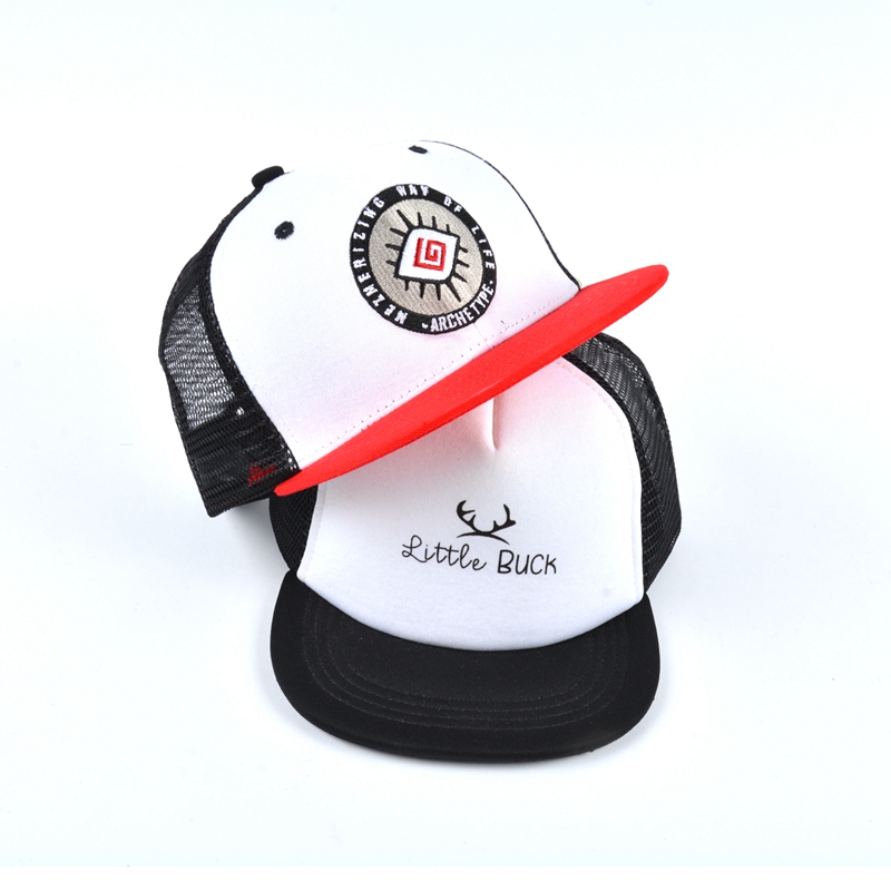 5 panels embroidery logo design baby trucker caps manufacturer china