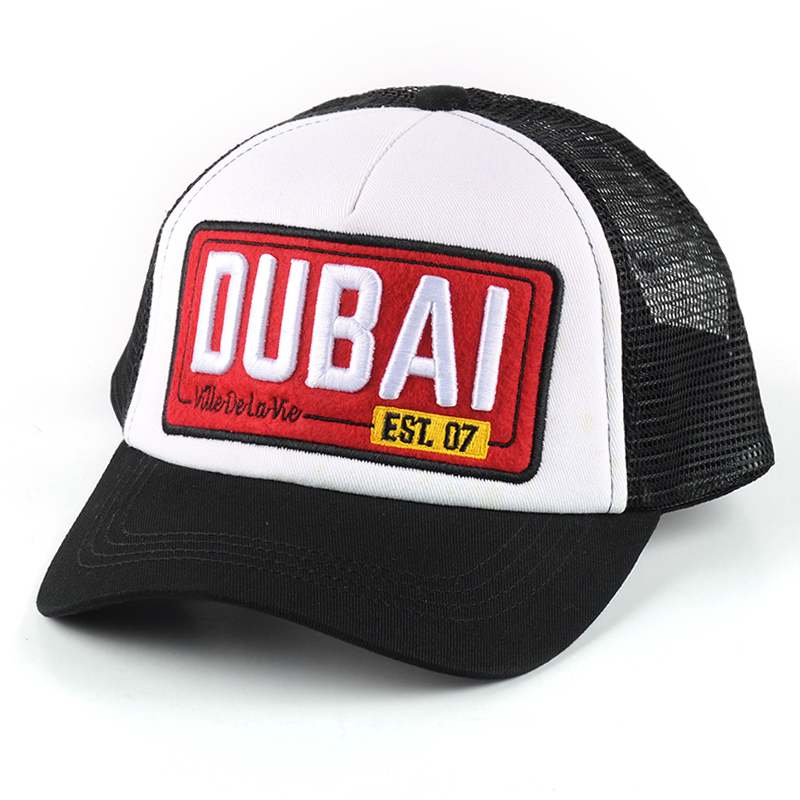 5 panels embroidery patch cotton mesh cap trucker hats