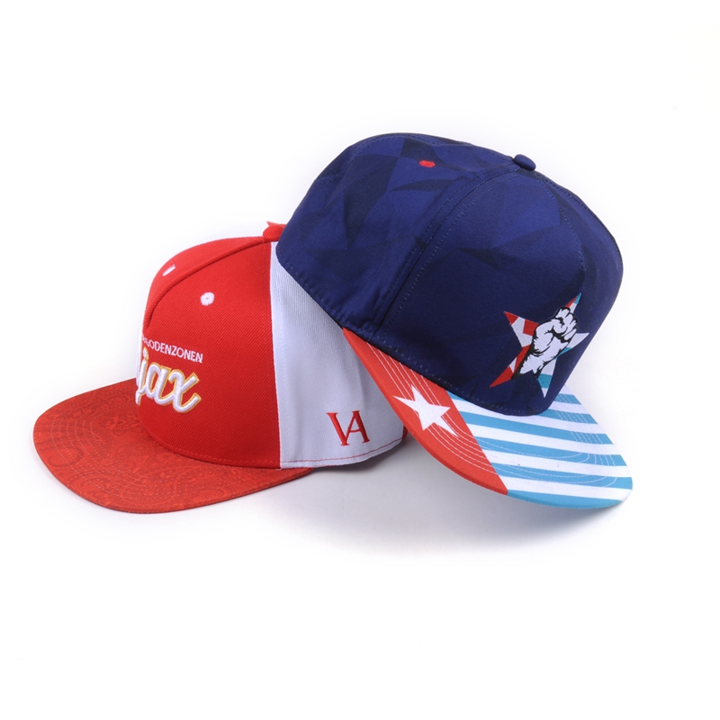 5 panels flat embroidery snapback caps wholesale custom