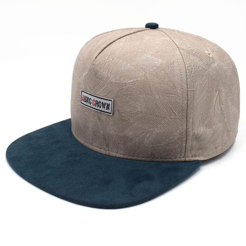 5 panels suede brim snapback caps aungcrown custom