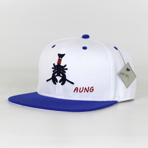 6 panel flat brim cotton snap back cap