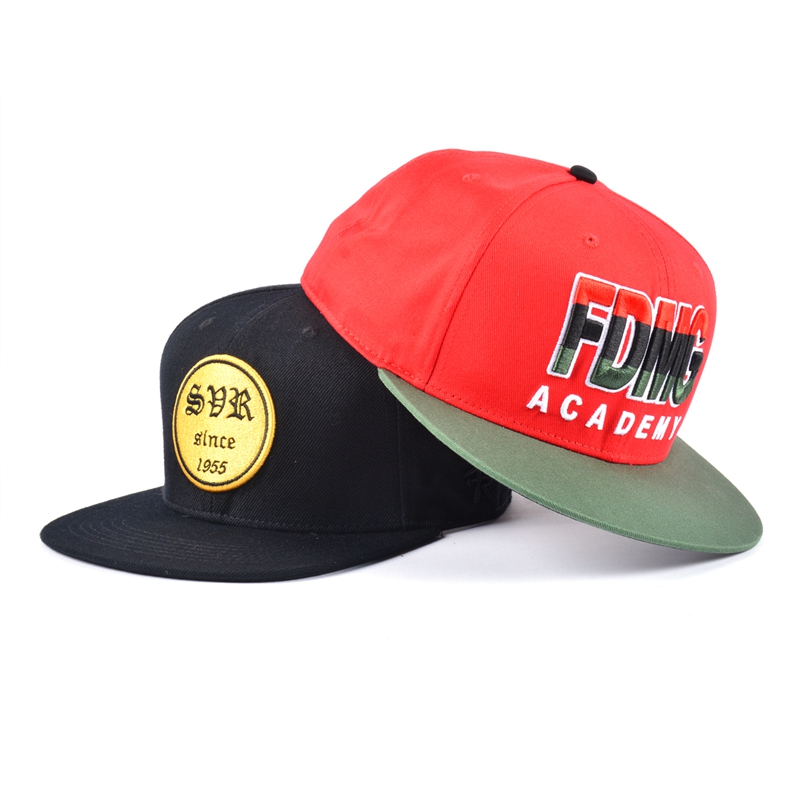 china 6 panel snapback cap, custom flat bill cap