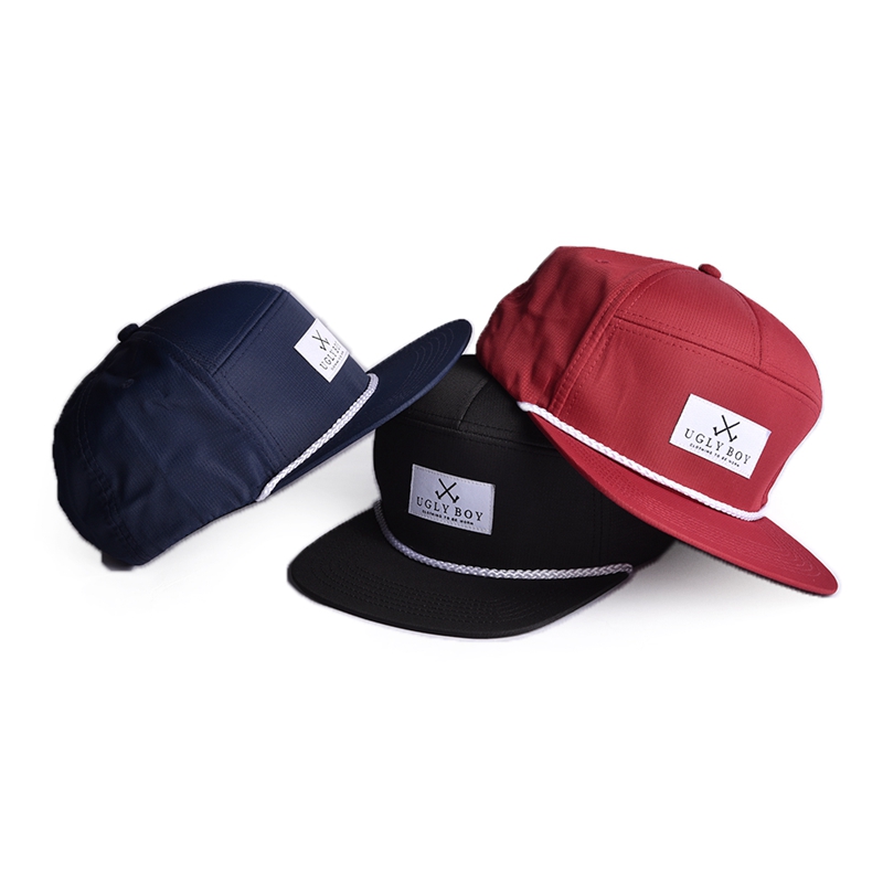 Εφαρμογή λογότυπων 7 φύλλων σχοινιών snapback σχοινιών συνήθειας