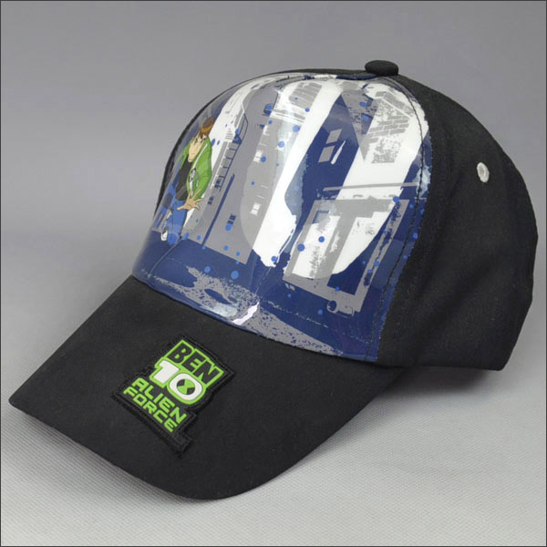 Black heat transfer printing baseball cap for children