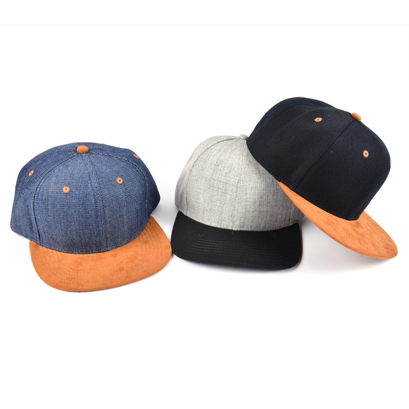 Λευκά ακρυλικά έξι πάνελ Flat Bill Snapback Cap