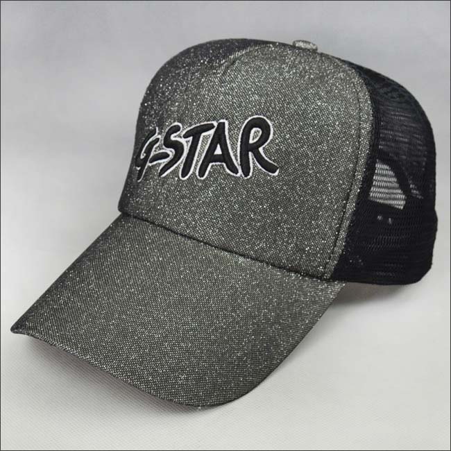 Bling fabric 3D trucker mesh cap
