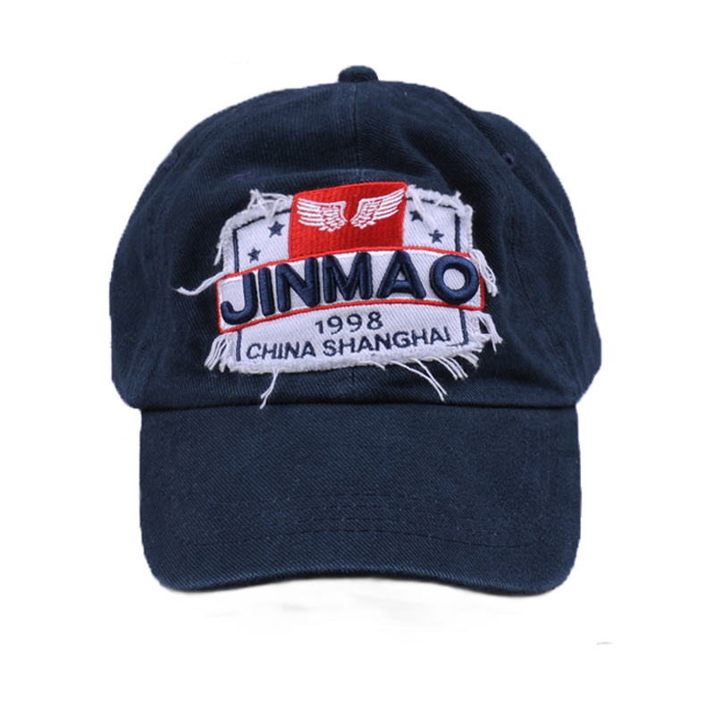 ブルー6パネルコットン野球帽ウォッシュキャップハット