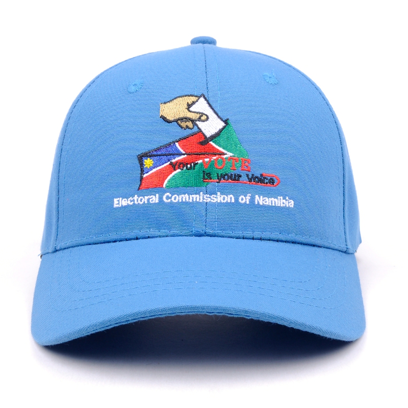 Blue Cotton 6 Panel Baseball Peak Cap