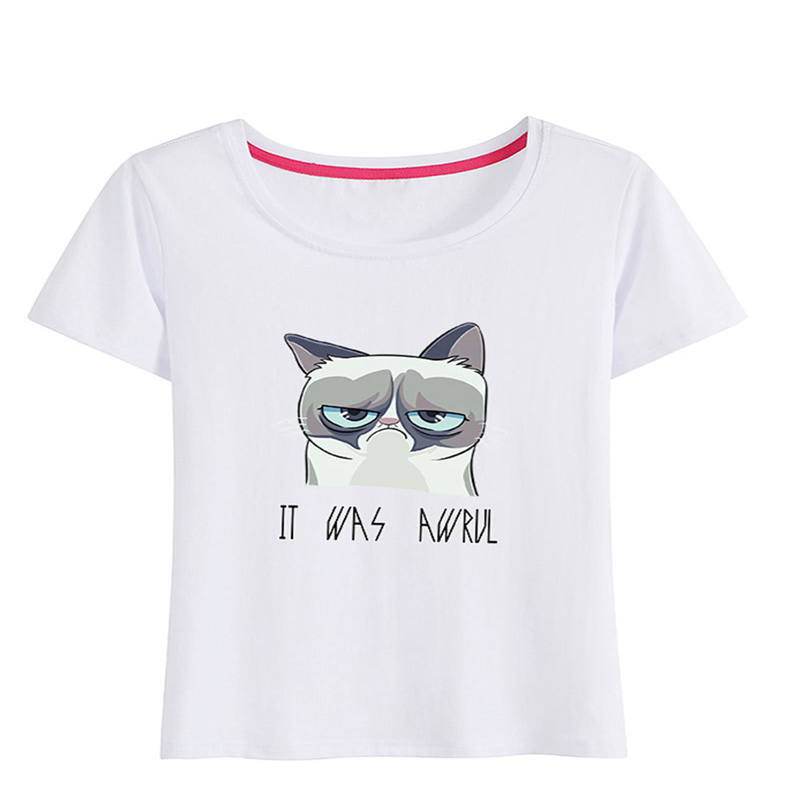 CUTE cartoon cat cotton t shirt for women