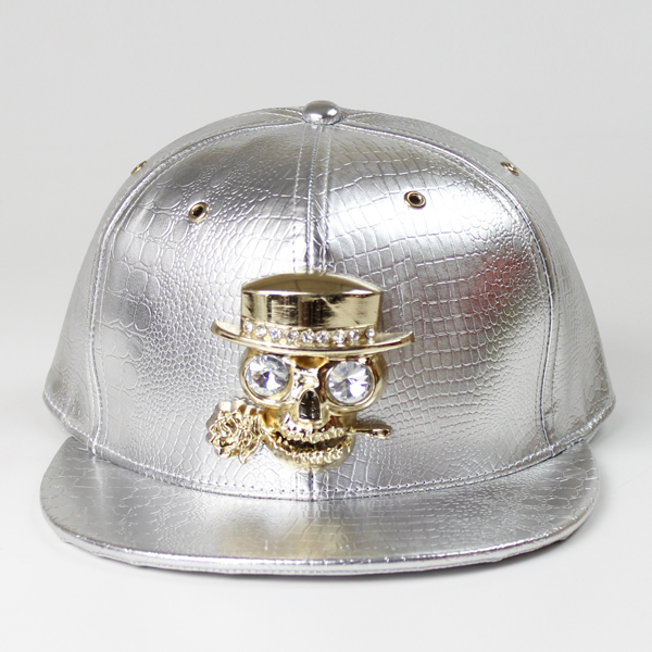 Custom fashion leather skull caps