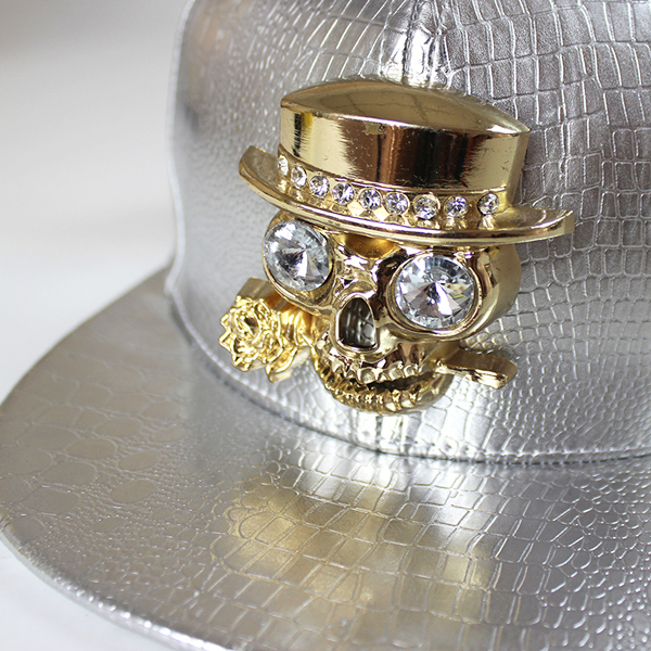 Custom fashion leather skull caps