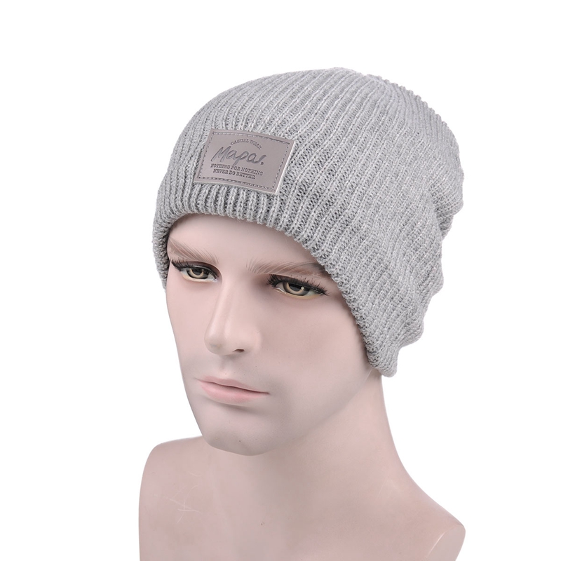 Design your own logo acrylic knit winter custom beanie hats
