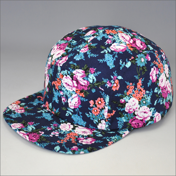 Floral 5 panel hat custom