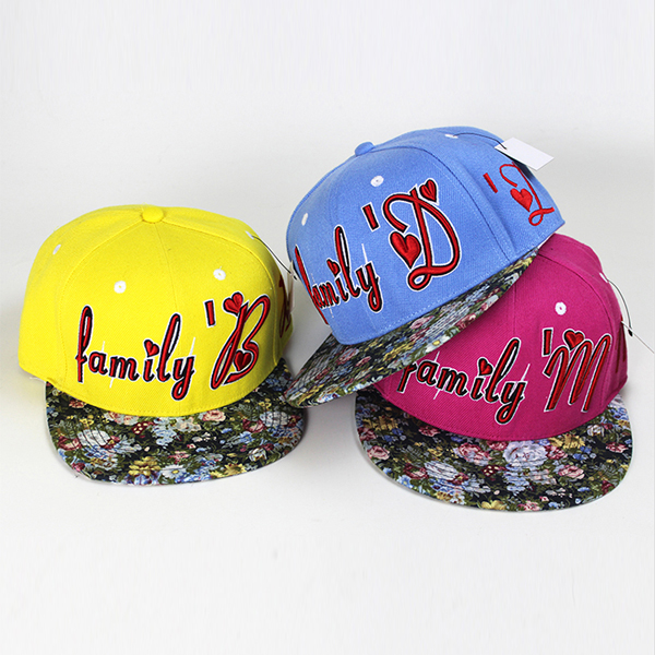 Floral brim snap back hat