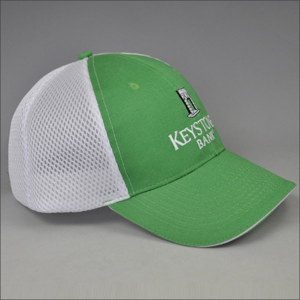 Green sandwich mesh trucker cap