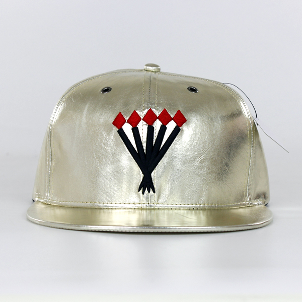 Leather strap back 5 panel snap back wholesale