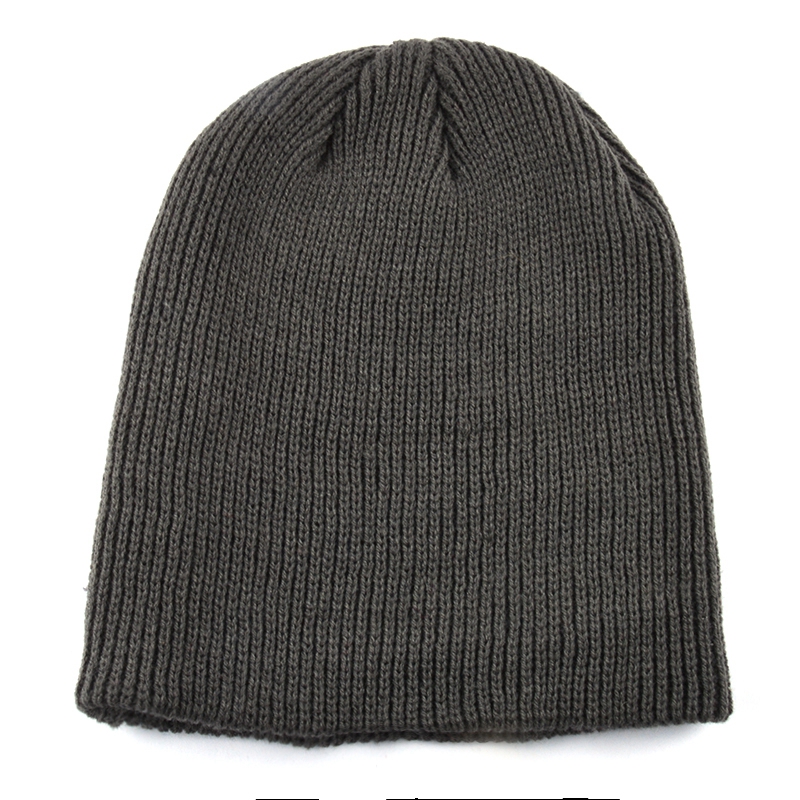 Gorro de malha liso sólido masculino Beanie
