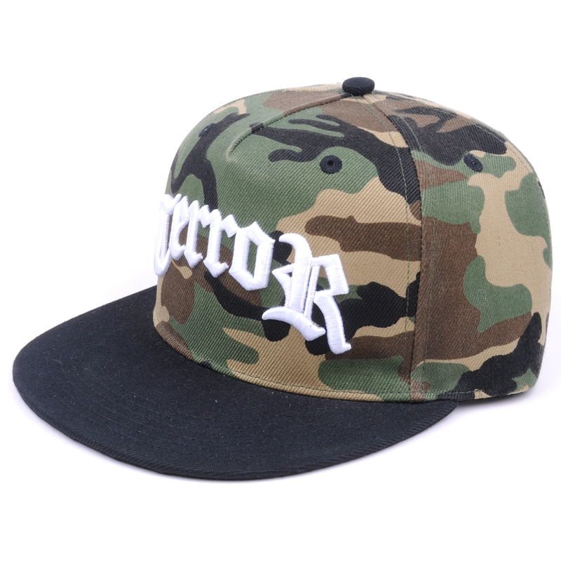 Mens Snapback Hats Camouflage Painted Visor