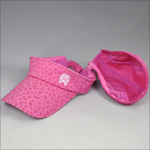 Pink leopard children cap with zipper