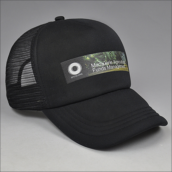 Printing black trucker cap wholesale