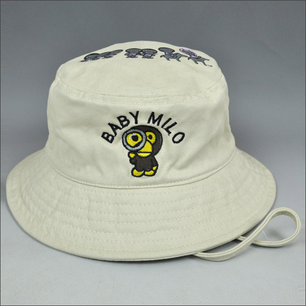 Printing top beige bucket hat for children