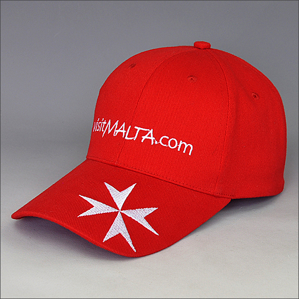 Red lucky plant pattern baseball cap