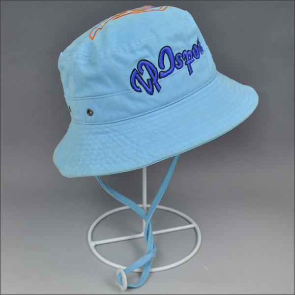 Washed 3D embroidery bucket hat blue