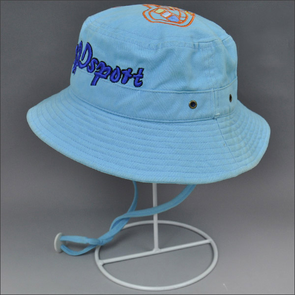 Washed 3D embroidery bucket hat blue