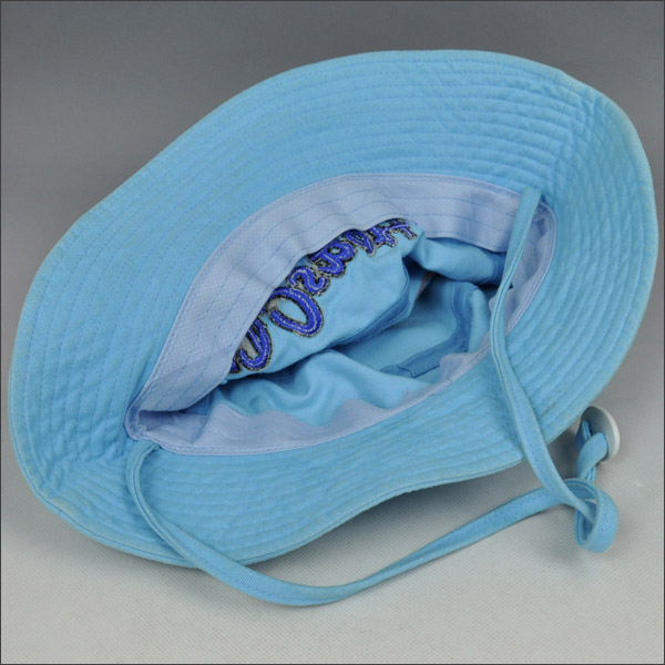 Washed 3D embroidery bucket hat blue