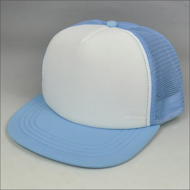 Wholesale blank flat bill mesh snapback hat