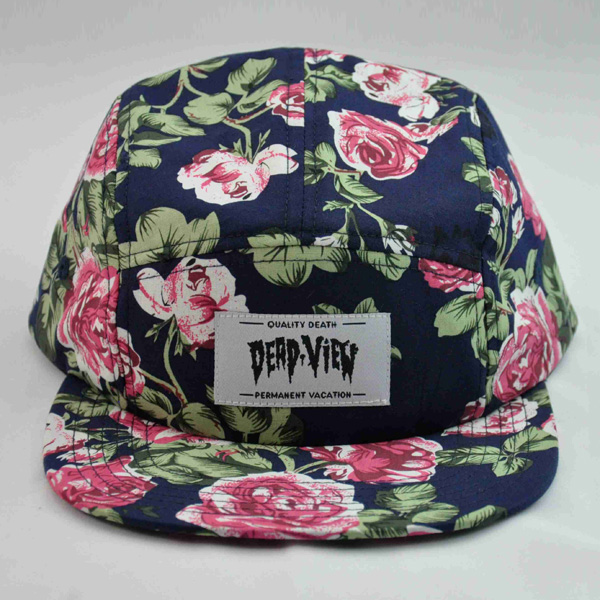 Woven label floral 5 panels