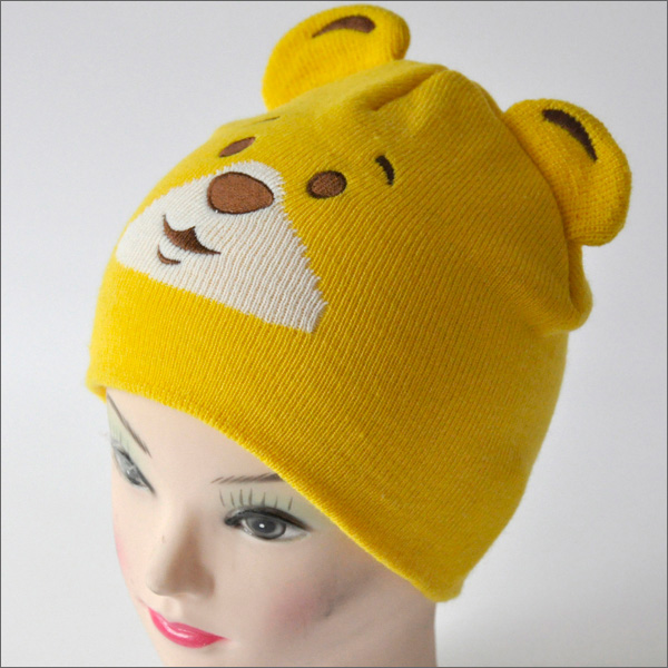 Yellow bear beanie